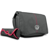 mantona Cool Bag Kameratasche schwarz/rot Nr. 17940