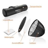 Walimex pro Studio Line Deep Rota SB QA120 mit Softboxadapter Hensel Nr. 22598