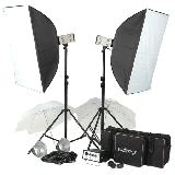 walimex Portables Studioset 300+Softboxen+Tasche Nr. 15199