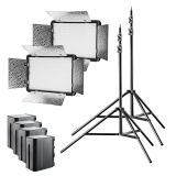 walimex pro LED Versalight 500 Bi Color Set inkl. 2x Stativ und 4x Akku Nr. 22040